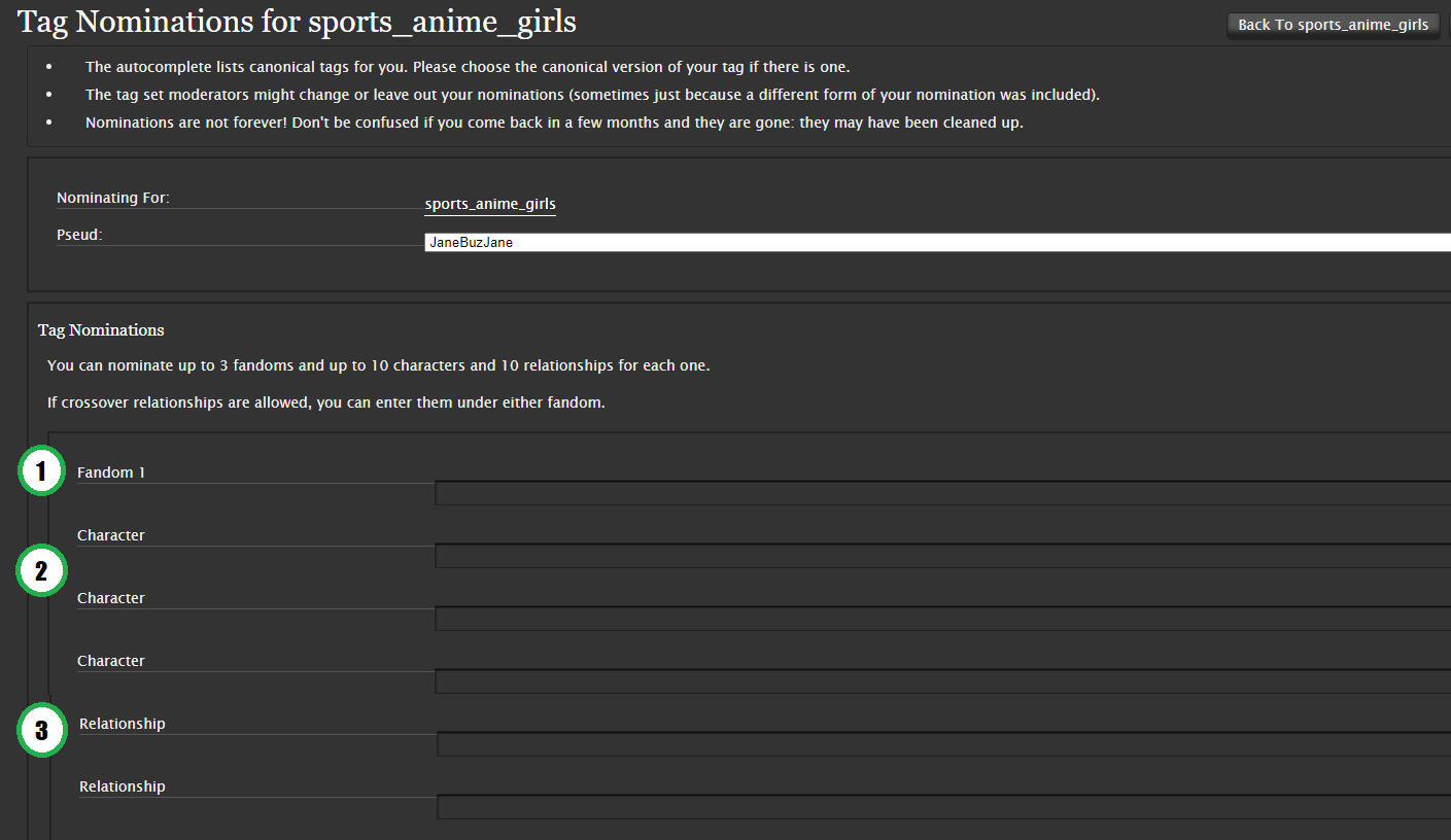 A screenshot of the tag set nomination page with the "Expand All" button emphasized.